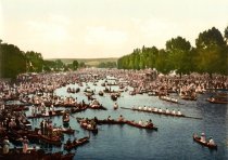 Spectators on the waters at the Henley Royal Regatta (somewhere between1890-1900)