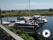A view of the harbor at the West Dennis Yacht Club in Cape