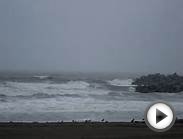 Stormy Ocean- Santa Cruz, CA.- Yacht Harbor Mouth 2-16-09